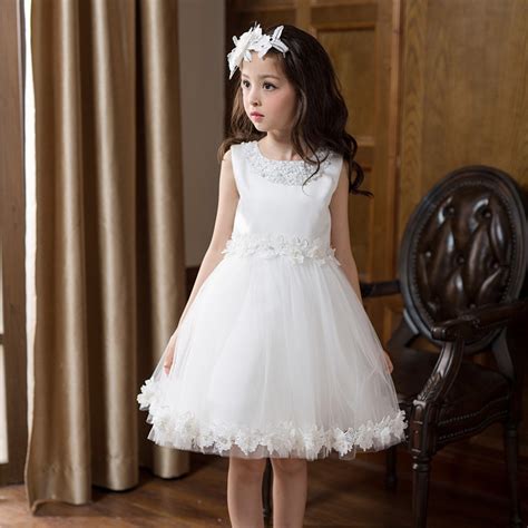 Ynb 3y 16y Kids White Princess Dresses Brand Flower Girl Dress 2017
