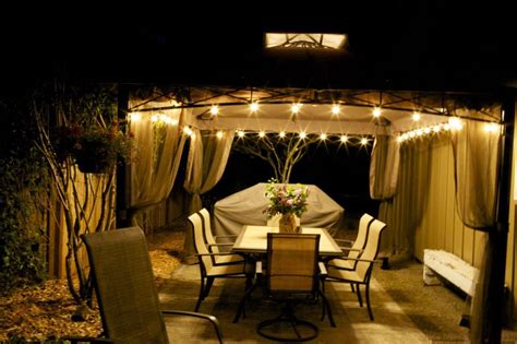Gazebos protect from both the sun and the rain. Hampton Bay Solar Lighted Gazebo | Pergola Design Ideas in ...