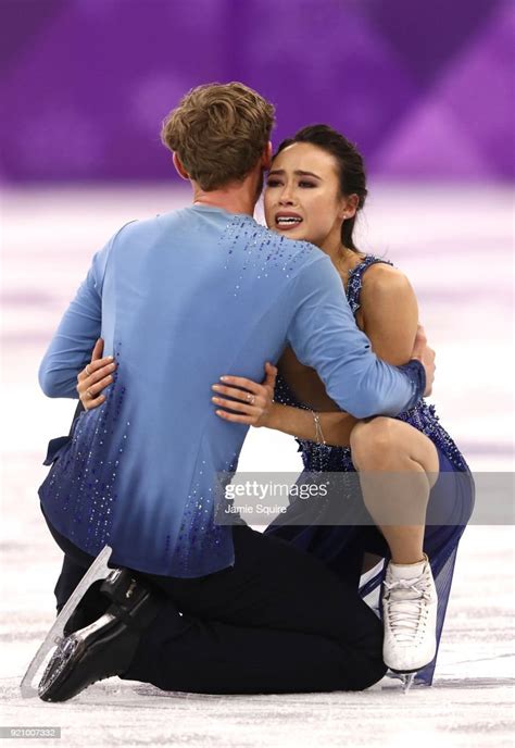 Madison Chock And Evan Bates Of The United States Compete In The
