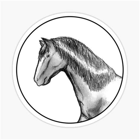 White Circle Horse Head Sticker For Sale By Superlynx Redbubble