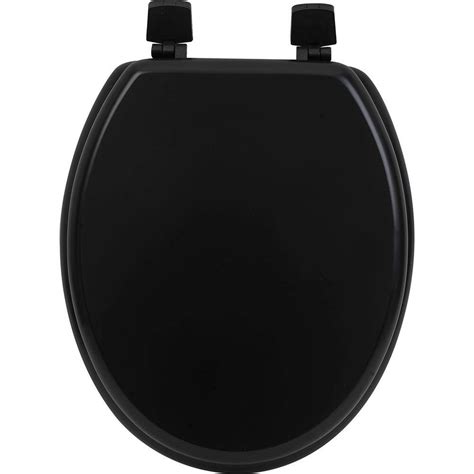 Oval Closed Wood Front Toilet Seat Solid In Matt Black 4101108 The