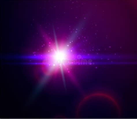 Shining Vector Blue Color Light Effects With Planet Glowing Beams