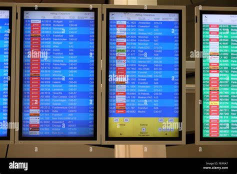 Arrival Departure Board At Airport Stock Photo Alamy