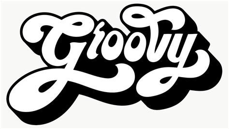 Black And White Groovy Funky Style Typography Design Element Free