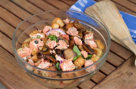 Smarty Cooking School Salmon And Capers Panzanella Salad Charlotte
