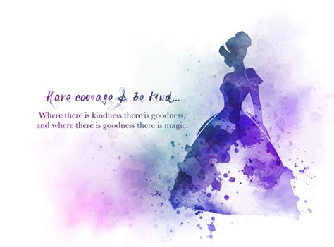 Cinderella Quote Art Print Have Courage And Be Kind Princess Nursery