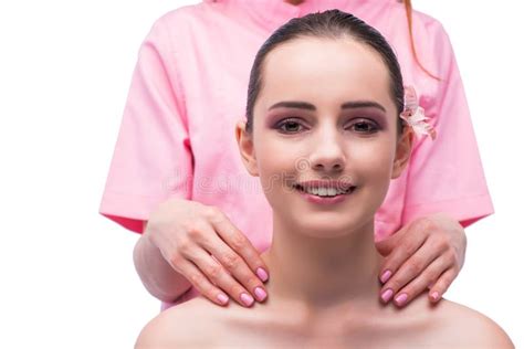The Beautiful Young Woman During Face Massage Session Stock Image Image Of Health Healthcare