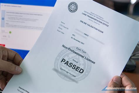 Lto Comprehensive Driving Exam Certificate Has No Expiration Auto News