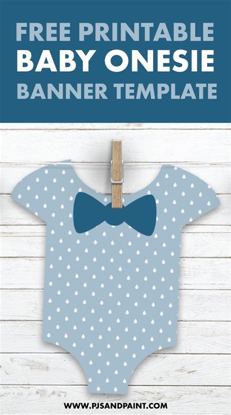 A Blue And White Baby Onesie With A Bow Tie Hanging On A Clothes Line