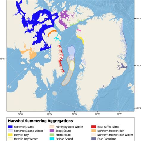 Narwhal Wgegec Map And Legend Web Nammco