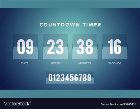 Flip Countdown Clock Counter Timer For Website Vector Image