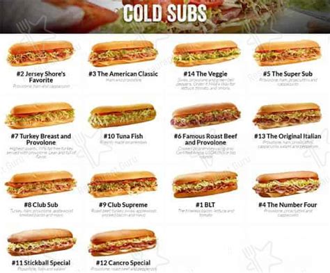 Menu At Jersey Mike S Subs Fast Food Austin E 41st St Suite 235