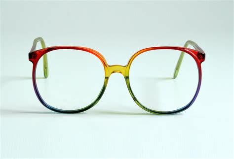 80s Oversized Rainbow Glasses Round Plastic By Carnivalofthemaniac
