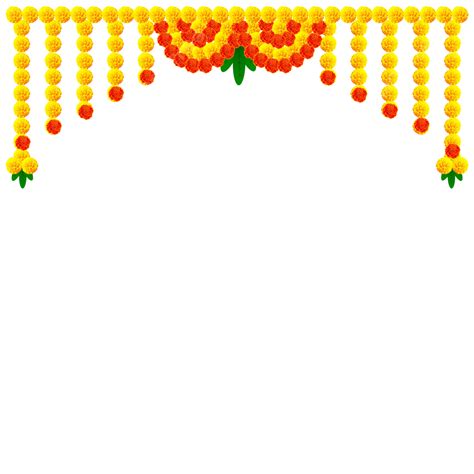 Marigold Toran Decorative Garland Indian Festivals Diwali Vector Design