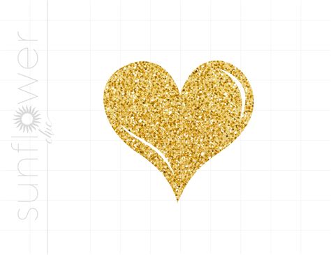 Gold Glitter Heart Png Print And Cut Download Gold Sparkle Heart