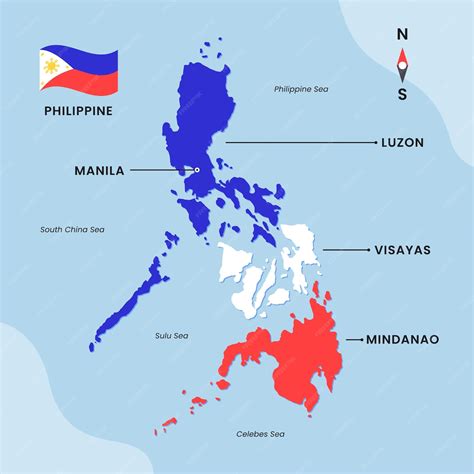 Diseño De Mapa De Filipinas Dibujado A Mano Vector Premium