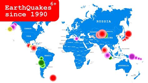 The frequency of earthquakes has been constant for thousands of years. Most Powerful EarthQuakes (6+) since 1990. Map timelapse ...