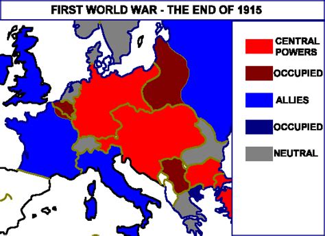 First World War Map Of Europe At The End Of 1915