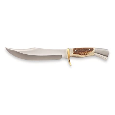 Stag Handle Bowie Knife 210268 Fixed Blade Knives At Sportsmans Guide