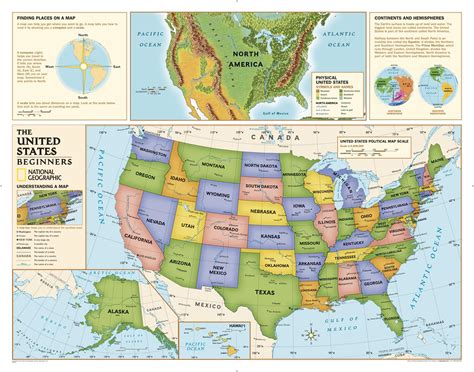Laminated Available Usa United States Large Map Wall Chart Poster New