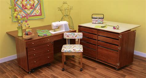 Cabinets are designed to allow for free arm and flat bed sewing, producing a flush sewing surface with a more ergonomic posture to sew in comfort and sew longer. Kangaroo Kabinets Studio Combo TEAK Kangaroo & Joey Sewing ...