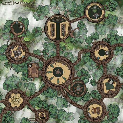 Treetop Village Battlemaps Fantasy Town Fantasy Map Elven Tree The
