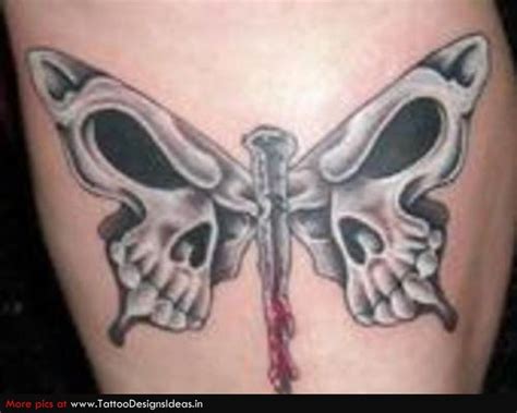 Girly Butterfly Skull Tattoos
