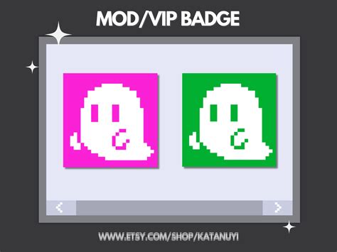 Pixel Ghost Mod And Vip Badge Custom Badges For Twitch Pixel Badges
