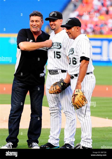 Steven Bauer L Throw The First Pitch During The Florida Marlins Vs