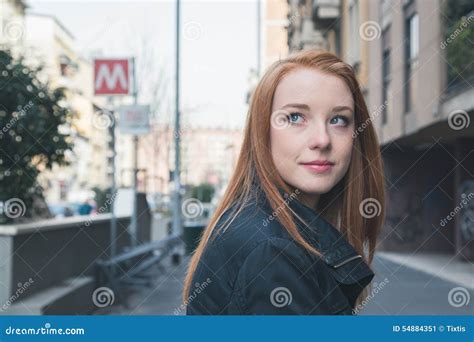 Beautiful Girl Posing In The City Streets Stock Image Image Of Beauty