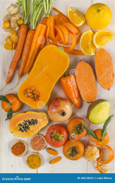 Orange Coloured Fruit And Vegetables Stock Photo Image Of Carotene