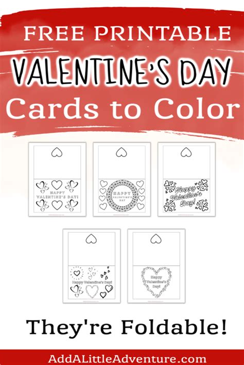Foldable Printable Valentines Day Cards To Color In 2022 Printable