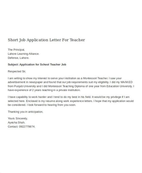 Teaching Job Covering Letter For Your Needs Letter Template Collection