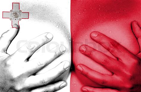 Hands Covering Breasts Stock Image Colourbox