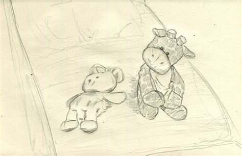 Drawing them by pencil on the paper makes you totally involved and participating on the process of creation. Drawing 126 - June's Stuffed Animals - THE B-ROLL