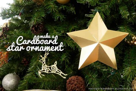 Minted Strawberry Diy Cardboard Star Ornaments Diy And Crafts