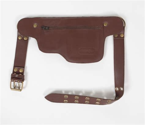 Hip Pack Leather Utility Belt Dark Brown Largest Pockets Of Etsy