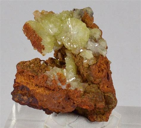 Adamite Crystal Cluster On Limonite Matrix From Mapimi Mexico Etsy