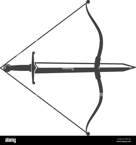 Arrow Archery Sword Icon Vector Illustration Logo Template Design Stock