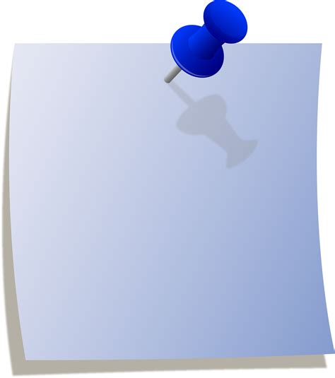 Blue Note With Thumbtack Free Clip Art Display Device Png Download