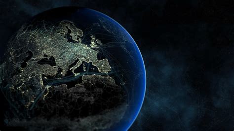 Wallpaper 1920x1080 Px Earth Europe Lights Planet Space