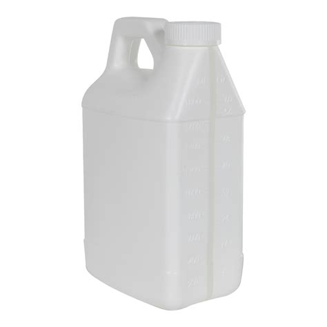 64 Oz White Hdpe F Style Jug With Window Strip And 38400 White Ribbed