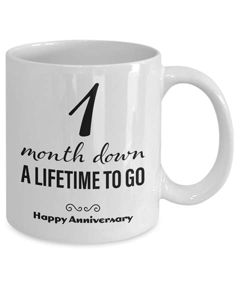1 Month Anniversary T For Him Her 1 Month Down A Lifetime Etsy