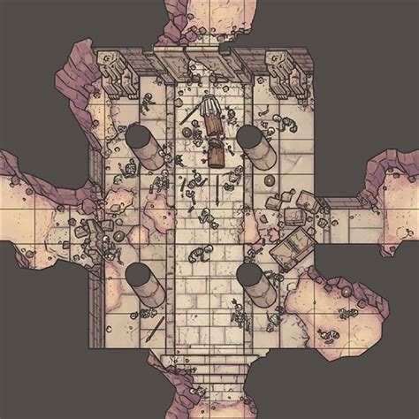 Crossheadstudios Fragmented Dungeon Raided Gate Skeletons Battlemap For