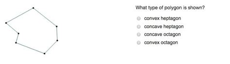 What type of polygon is shown? convex heptagon concave ...