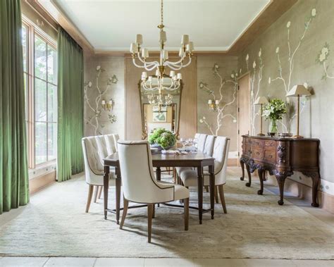 Elegant Sage Green Dining Room With Chinoiserie Walls Hgtv