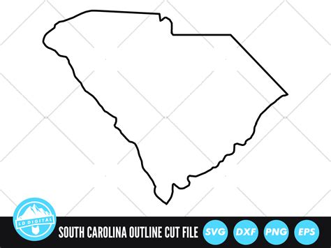 South Carolina Outline Svg Us States Illustration Par Lddigital