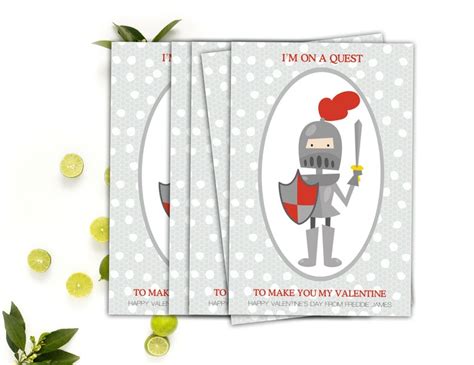 Medieval Valentines Knight Valentine Cards Printable Etsy