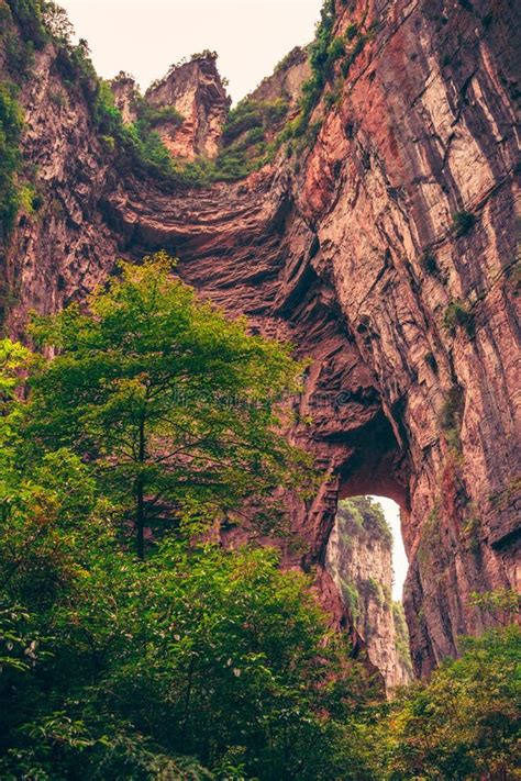 Stunning Rocky Arch Fissure In Wulong National Park Stock Photo Image