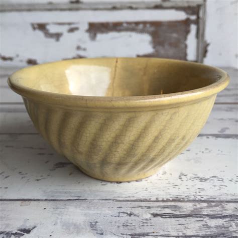 Vintage Watt Pottery Bowl Yellow Extra Small Stained Etsy Pottery